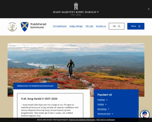 screenshot of Krødsherad website