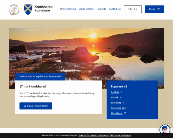 screenshot of Krødsherad website