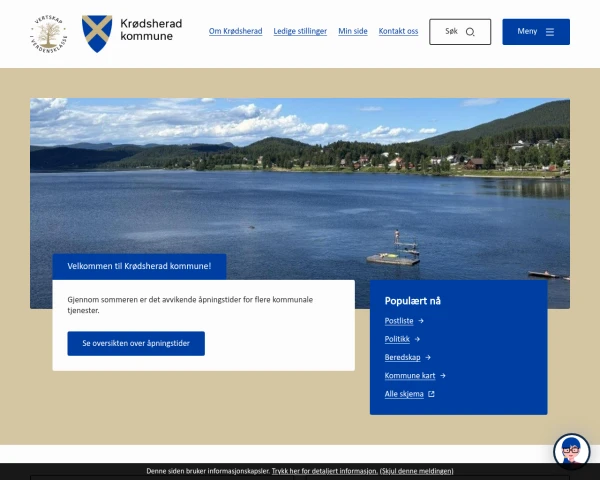 screenshot of Krødsherad website
