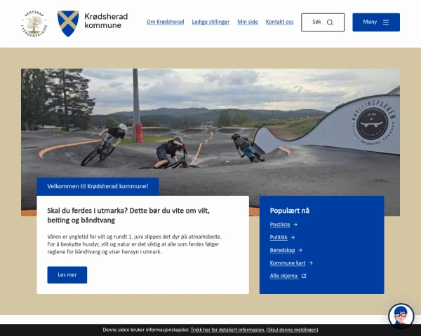 screenshot of Krødsherad website
