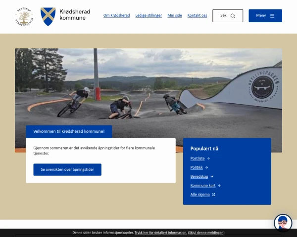 screenshot of Krødsherad website