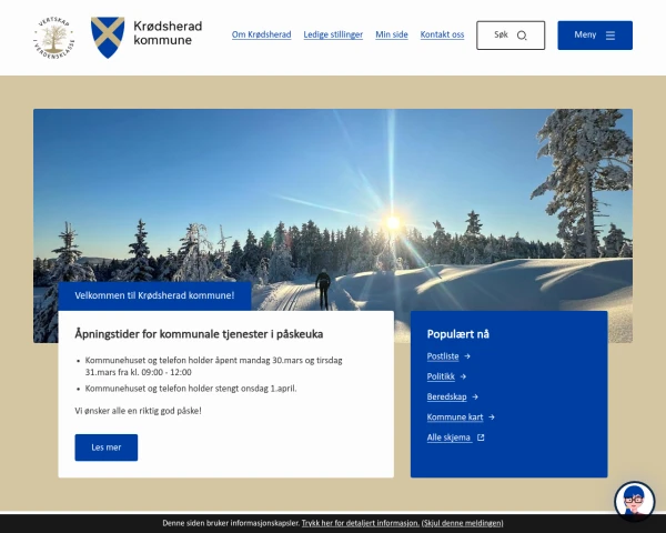 screenshot of Krødsherad website