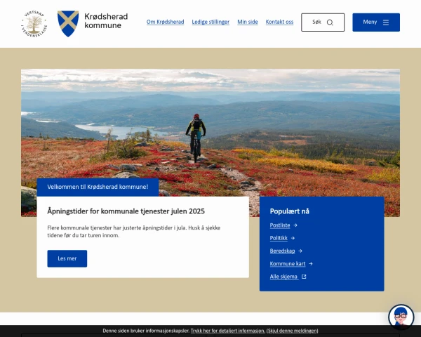 screenshot of Krødsherad website