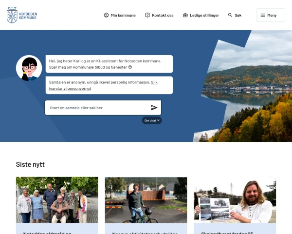 screenshot of Notodden website
