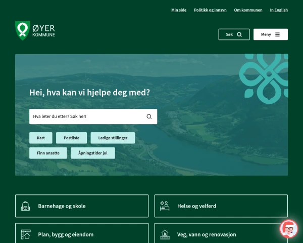 screenshot of Øyer website