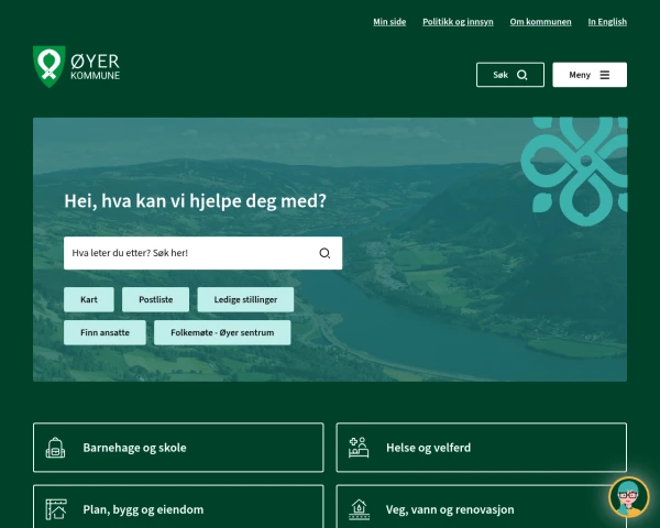 screenshot of Øyer website