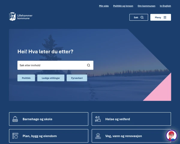 screenshot of Lillehammer website