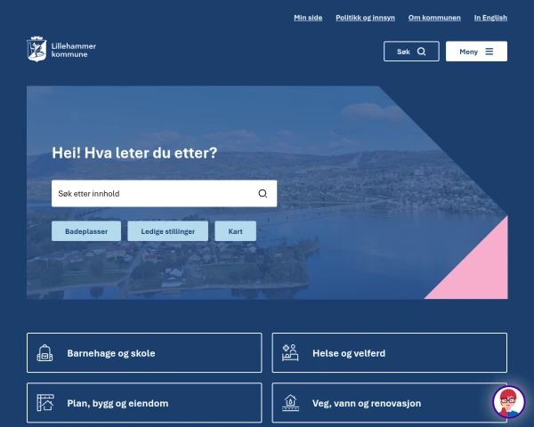 screenshot of Lillehammer website