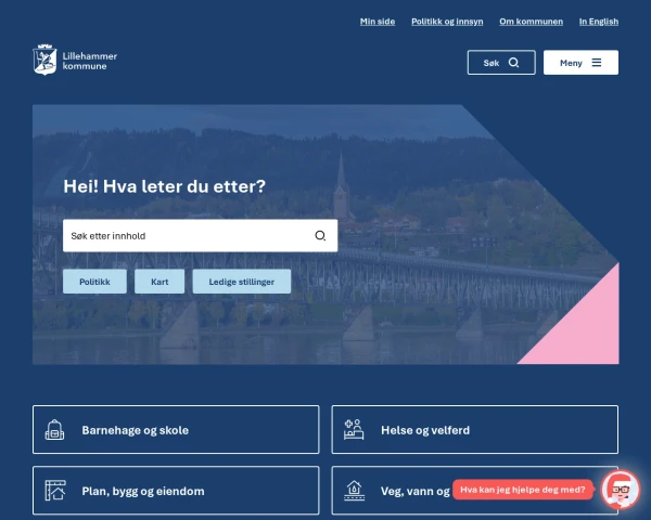 screenshot of Lillehammer website