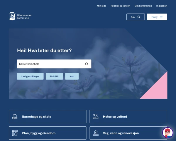 screenshot of Lillehammer website