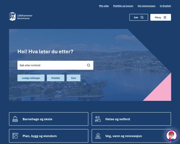 screenshot of Lillehammer website