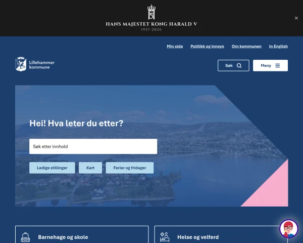 screenshot of Lillehammer website