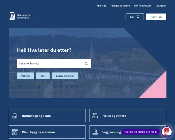 screenshot of Lillehammer website