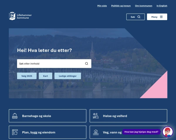 screenshot of Lillehammer website