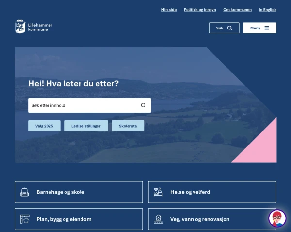 screenshot of Lillehammer website