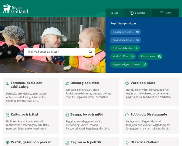 screenshot of Gotlands län website
