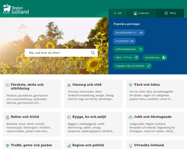 screenshot of Gotlands län website