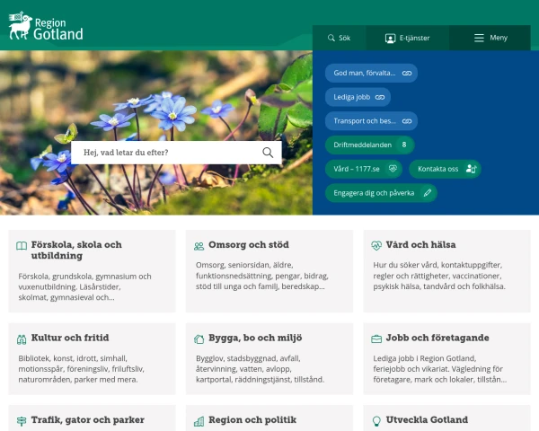 screenshot of Gotlands län website