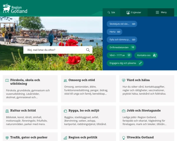 screenshot of Gotlands län website