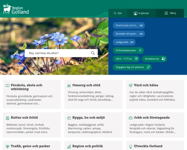 screenshot of Gotlands län website