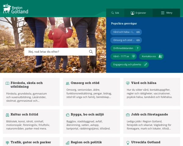 screenshot of Gotlands län website