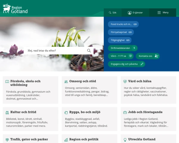 screenshot of Gotlands län website