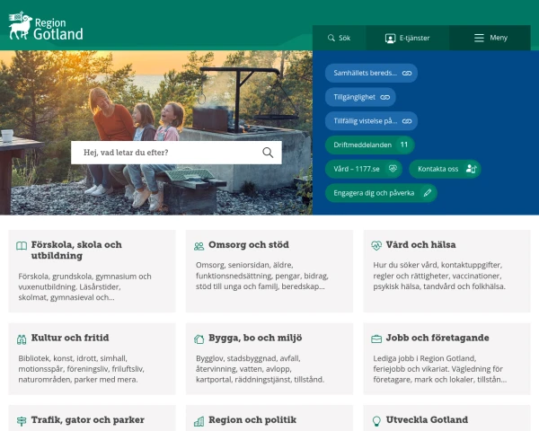 screenshot of Gotlands län website