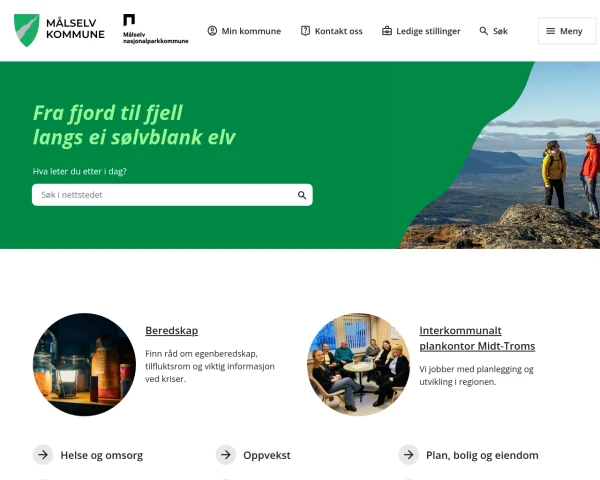 screenshot of Målselv website