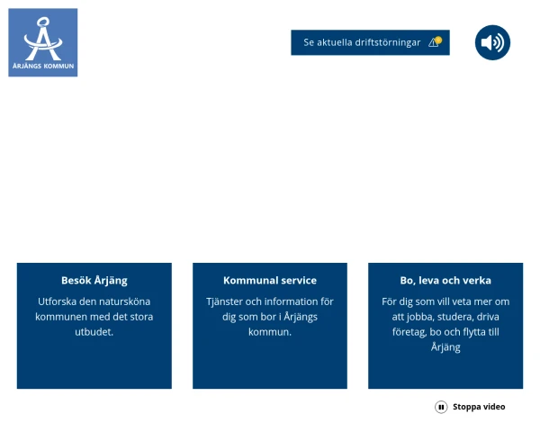 screenshot of Årjäng website