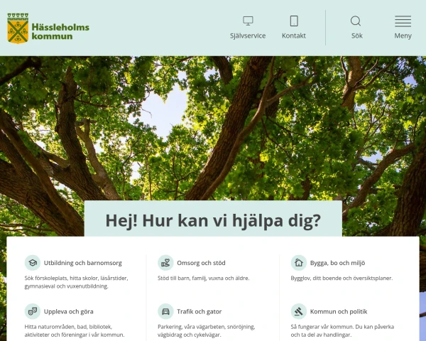 screenshot of Hässleholm website