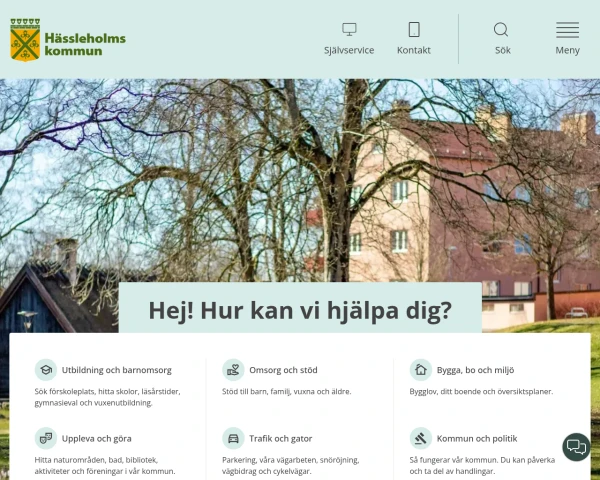 screenshot of Hässleholm website