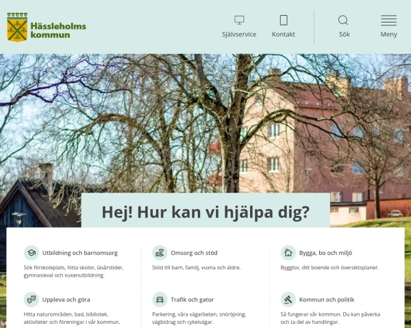 screenshot of Hässleholm website