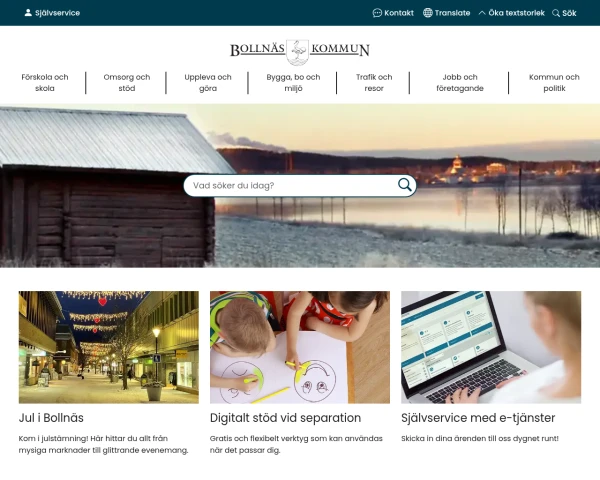 screenshot of Bollnäs website