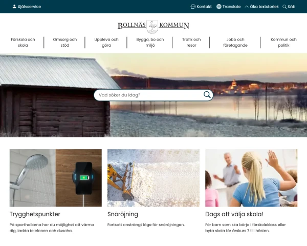 screenshot of Bollnäs website