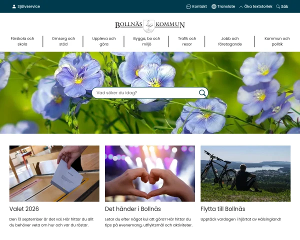 screenshot of Bollnäs website
