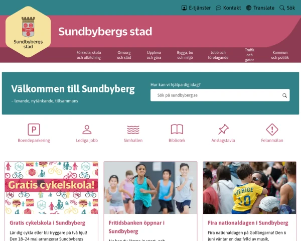 screenshot of Sundbyberg website