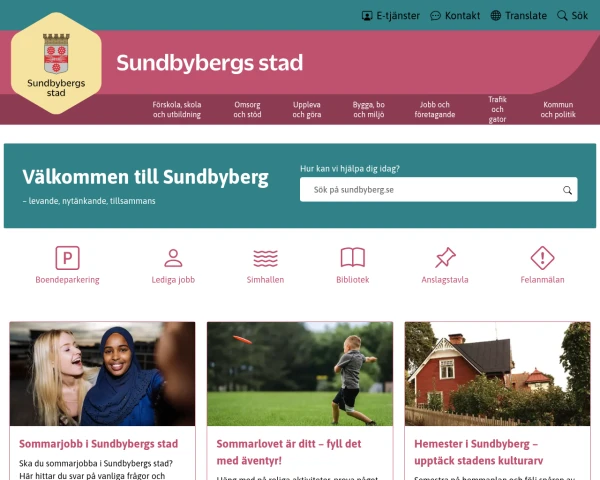 screenshot of Sundbyberg website