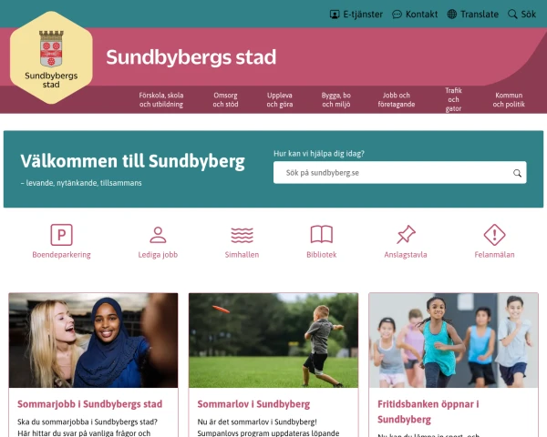 screenshot of Sundbyberg website
