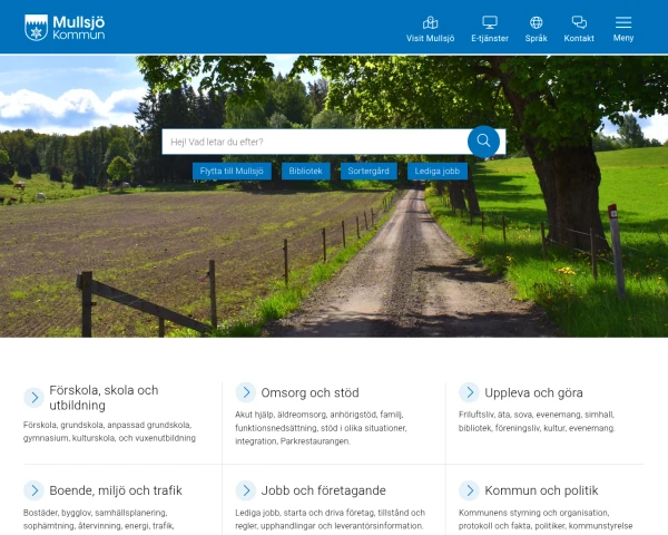 screenshot of Mullsjö website