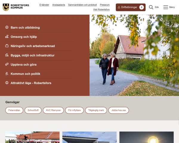 screenshot of Robertsfors website