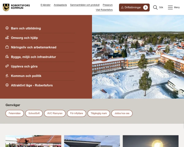 screenshot of Robertsfors website