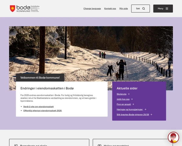 screenshot of Bodø website