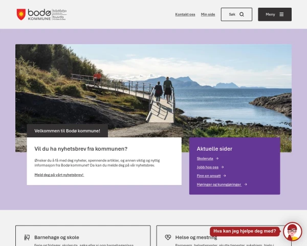 screenshot of Bodø website