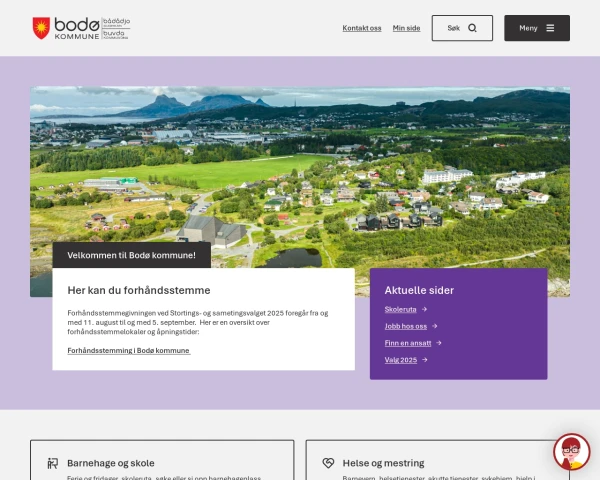 screenshot of Bodø website
