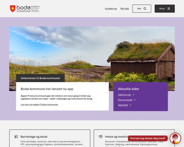 screenshot of Bodø website