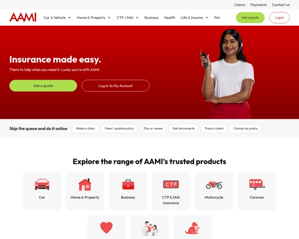 screenshot of AAMI website