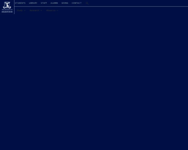 screenshot of University of Melbourne website