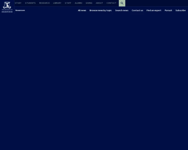 screenshot of University of Melbourne website