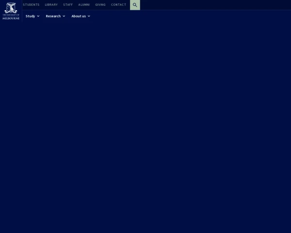 screenshot of University of Melbourne website
