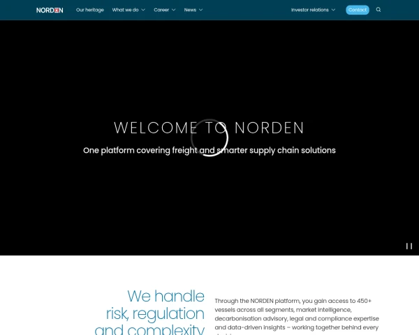 screenshot of Norden website